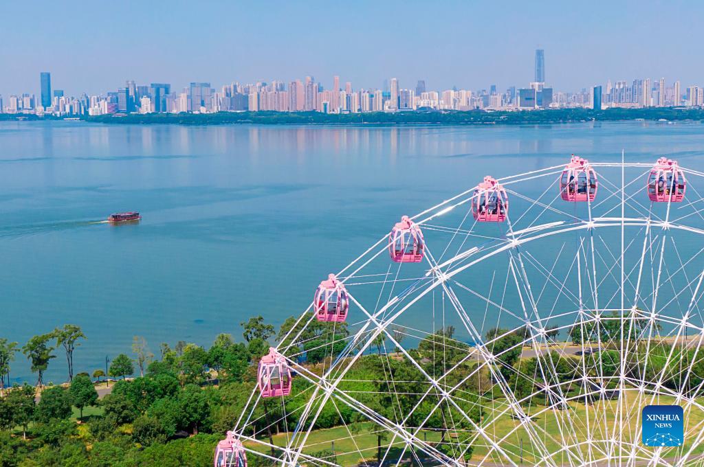 Vista aerea della città di Wuhan