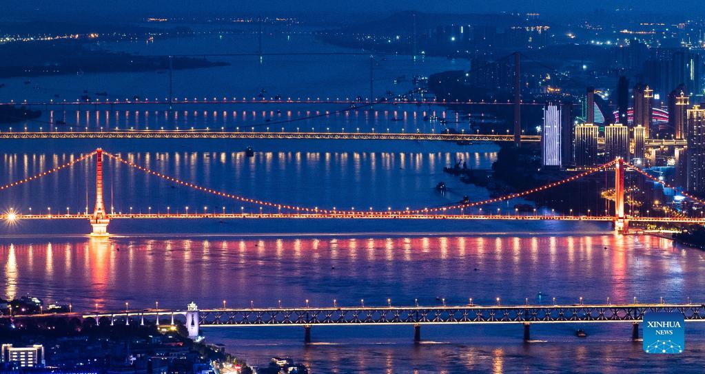 Vista aerea della città di Wuhan