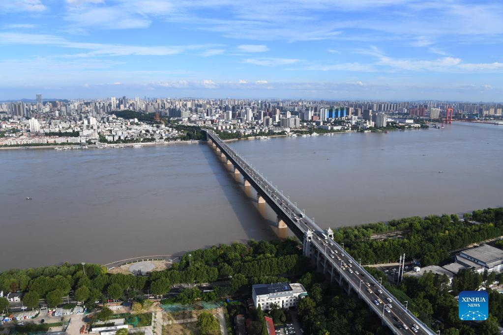 Vista aerea della città di Wuhan