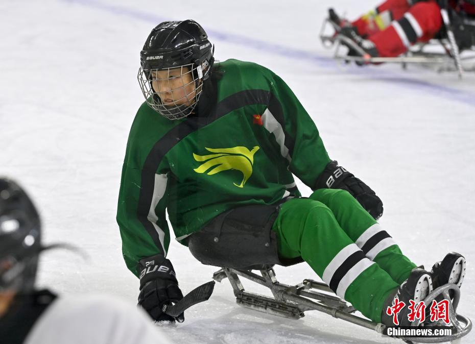 Visita alle squadre paralimpiche cinesi di hockey su ghiaccio e curling in preparazione dei Giochi Paralimpici Invernali