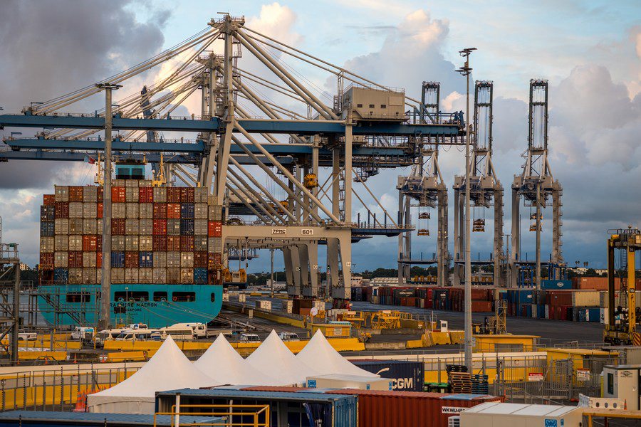 Vista dei porti di Auckland, in Nuova Zelanda. (23 marzo 2022 -  Xinhua/Zhang You)