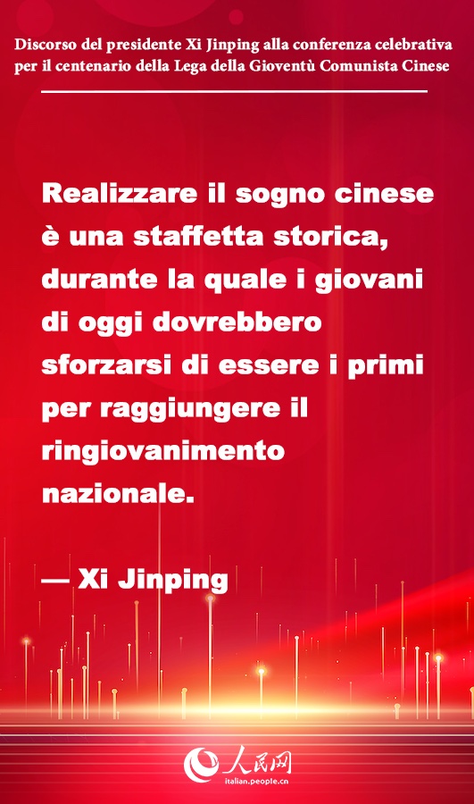 Punti chiave del discorso di Xi Jinping alla conferenza celebrativa per il centenario della Lega della Gioventù Comunista Cinese