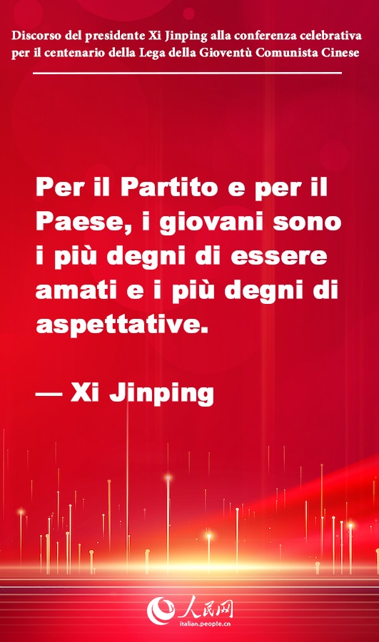 Punti chiave del discorso di Xi Jinping alla conferenza celebrativa per il centenario della Lega della Gioventù Comunista Cinese