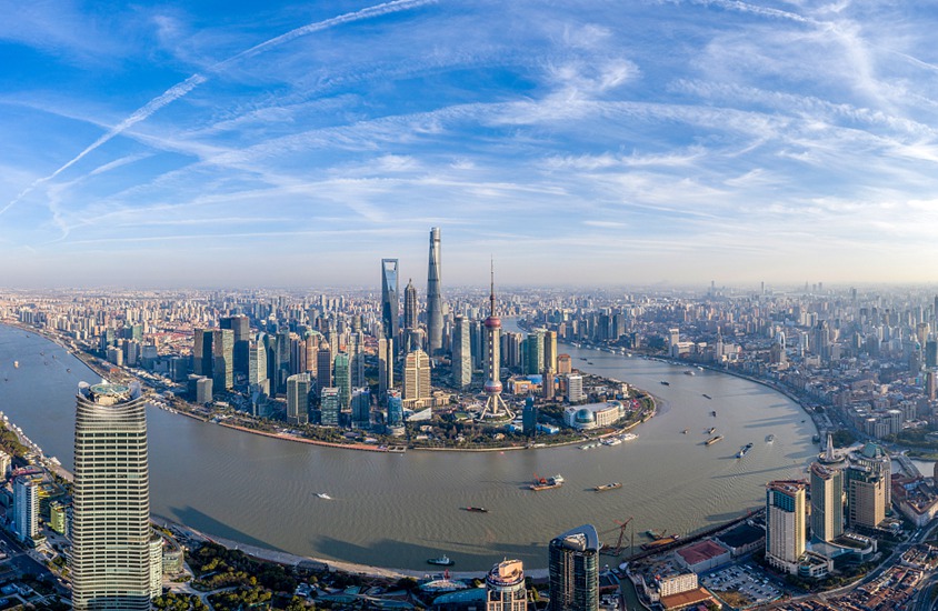 Vista del fiume Huangpu a Shanghai. [Foto/VCG]