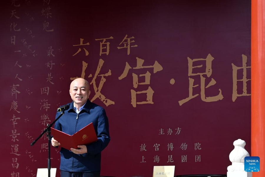 Il direttore del Museo del Palazzo Wang Xudong interviene alla cerimonia di firma presso il Museo del Palazzo a Beijing, capitale della Cina. (13 marzo 2023 - Xinhua/Jin Liangkuai)