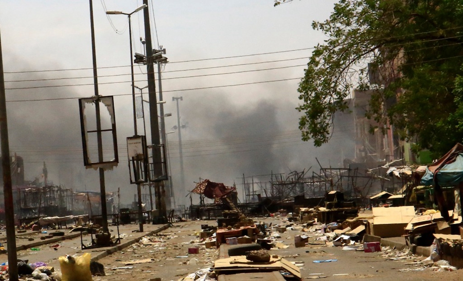 Scena di strada a Khartoum, Sudan. (18 aprile 2023 - Xinhua)