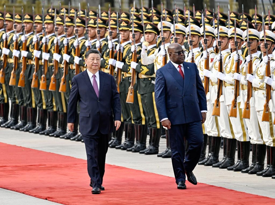 Xi Jinping in colloquio con il presidente del Congo-Kinshasa Félix Tshisekedi