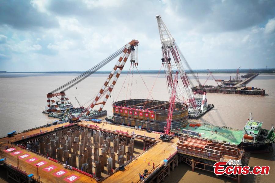 Jiangsu: in costruzione il ponte ferroviario-stradale Chongming-Qidong sul fiume Yangtze