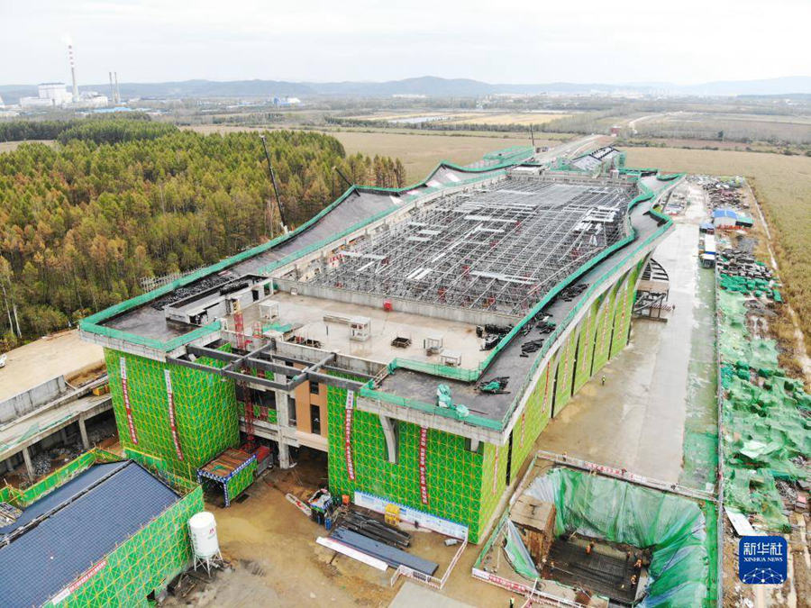 La stazione ferroviaria di Yichun West in costruzione. (27, settembre 2023/Xinhua-Wangsong)