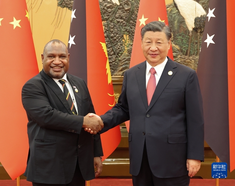 Incontro tra Xi Jinping e il primo ministro della Papua Nuova Guinea