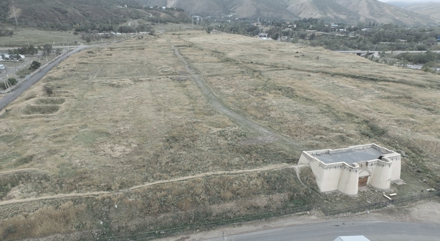 Vista aerea della rete dei percorsi del corridoio Chang'an-Tianshan sulla Via della Seta