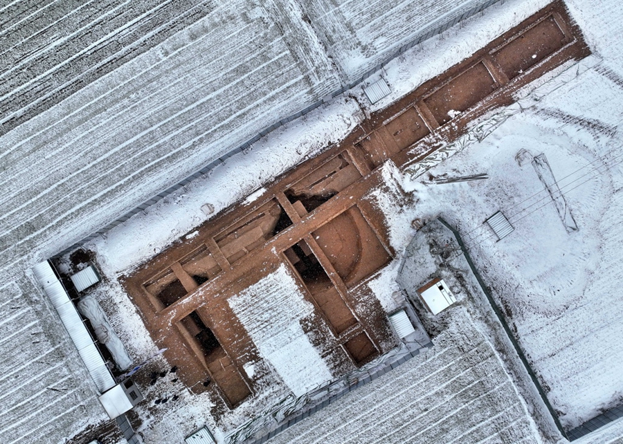 Vista aerea della rete dei percorsi del corridoio Chang'an-Tianshan sulla Via della Seta