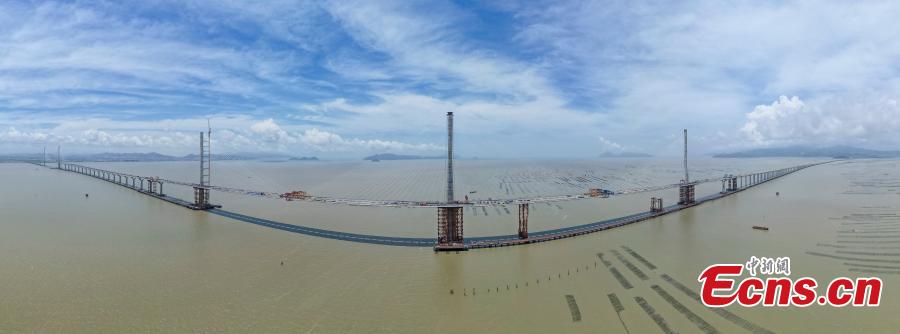 Posata l'ultima campata del ponte Huangmaohai